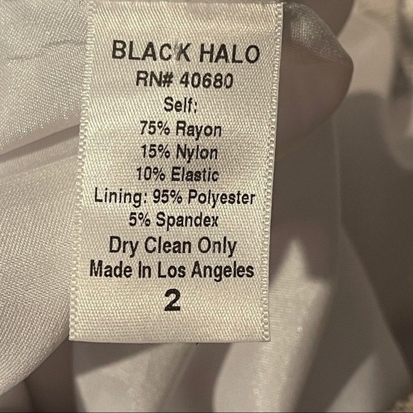 Black Halo Lace Long Sleeve Sheath Dress Size 2 - Picture 9 of 9